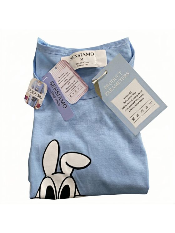 Image 2 of SENSIAMO Sleep shirts Soft Blue Cotton Blend