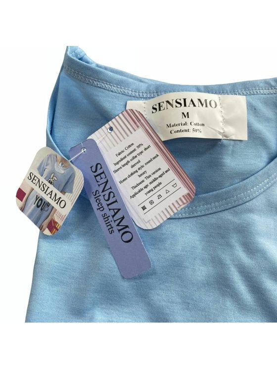 Image 3 of SENSIAMO Sleep shirts Soft Blue Cotton Blend