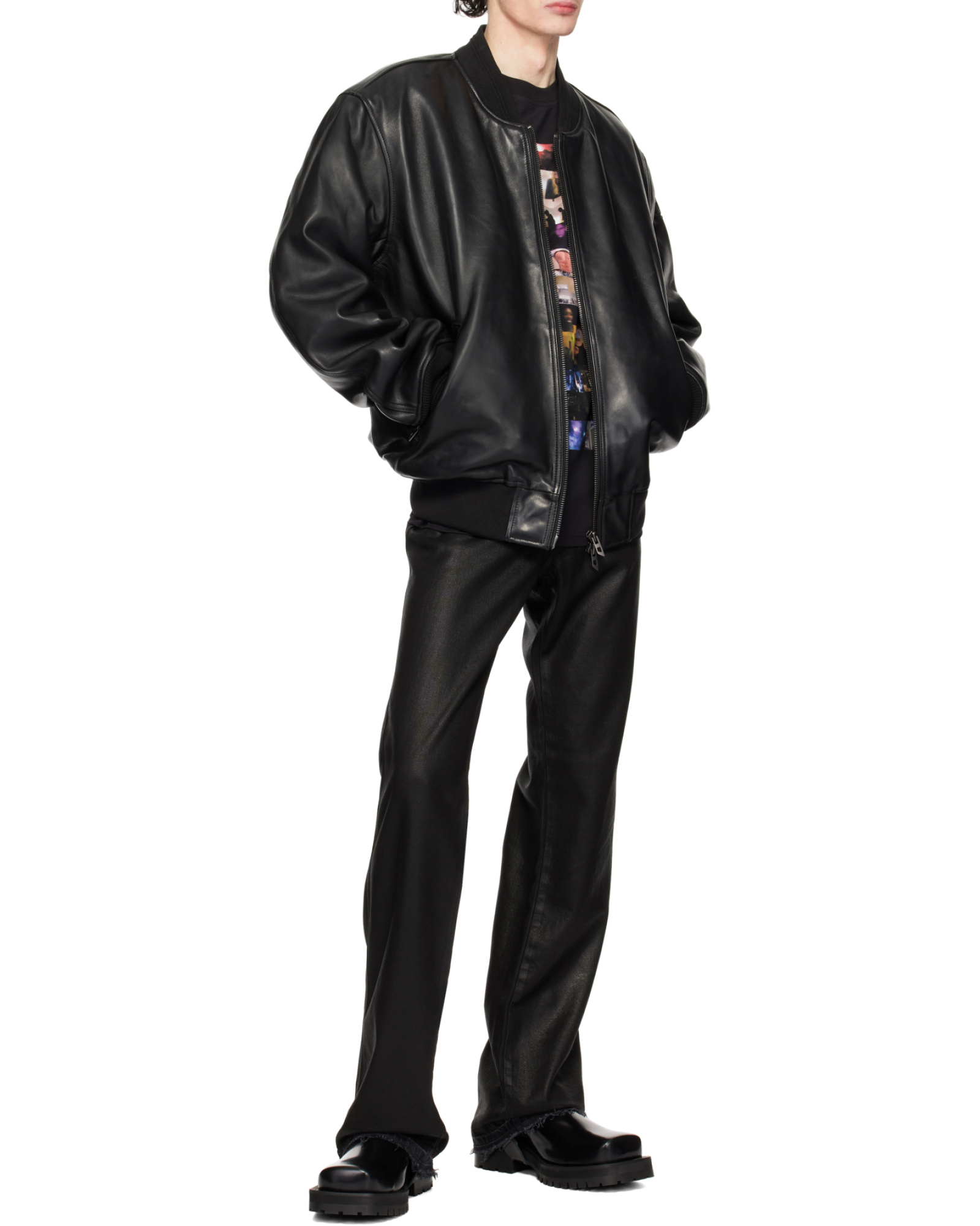 Diesel L-Khan Leather Bomber Jacket - SENSER