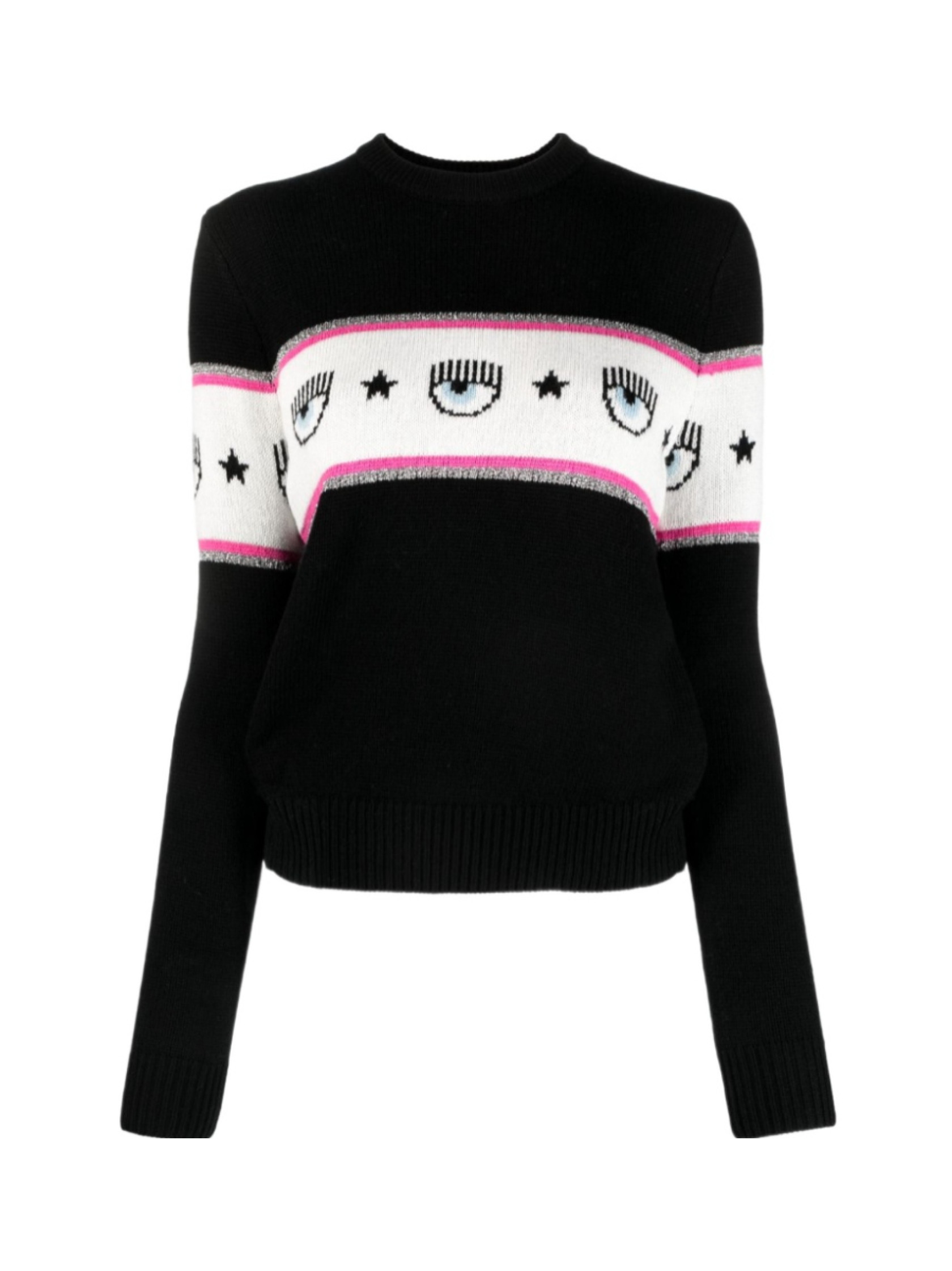 Chiara Ferragni Eyelike-motif intarsia-knit jumper - SENSER