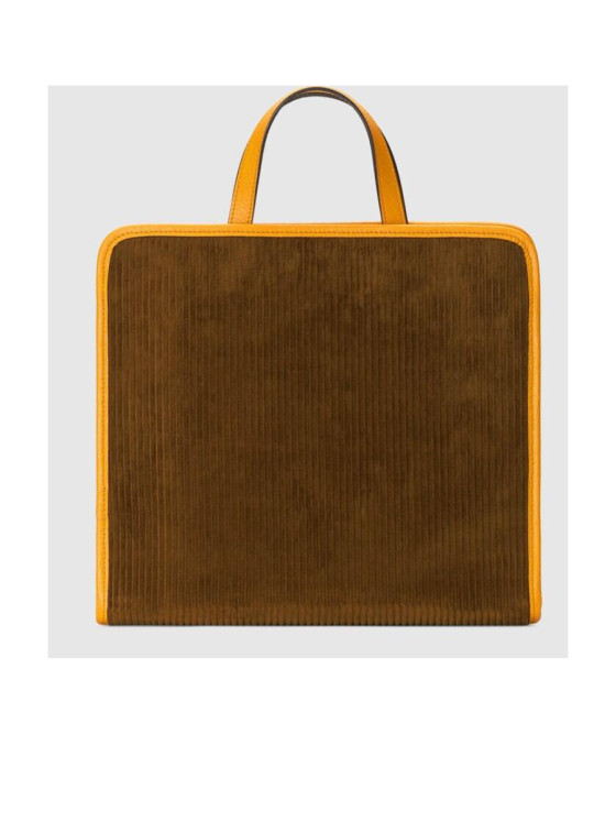 Image 3 of Gucci mushroom patch corduroy tote bag