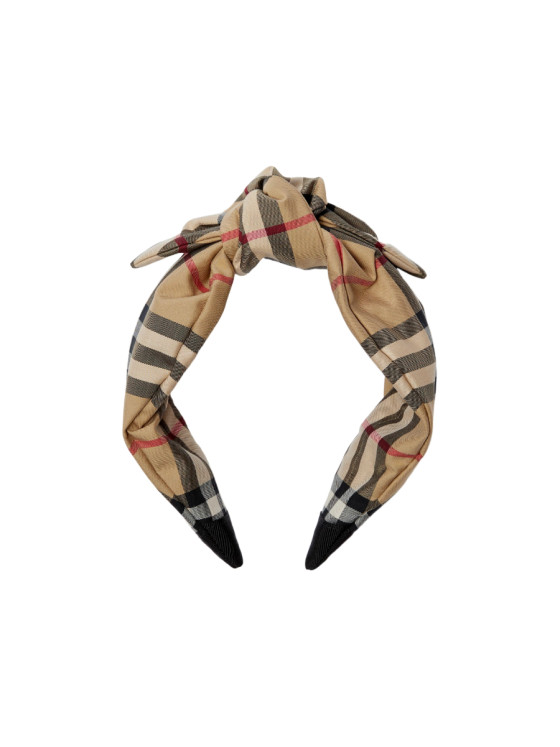 Image 2 of Burberry Kids Checked Knot-Detailed Headband