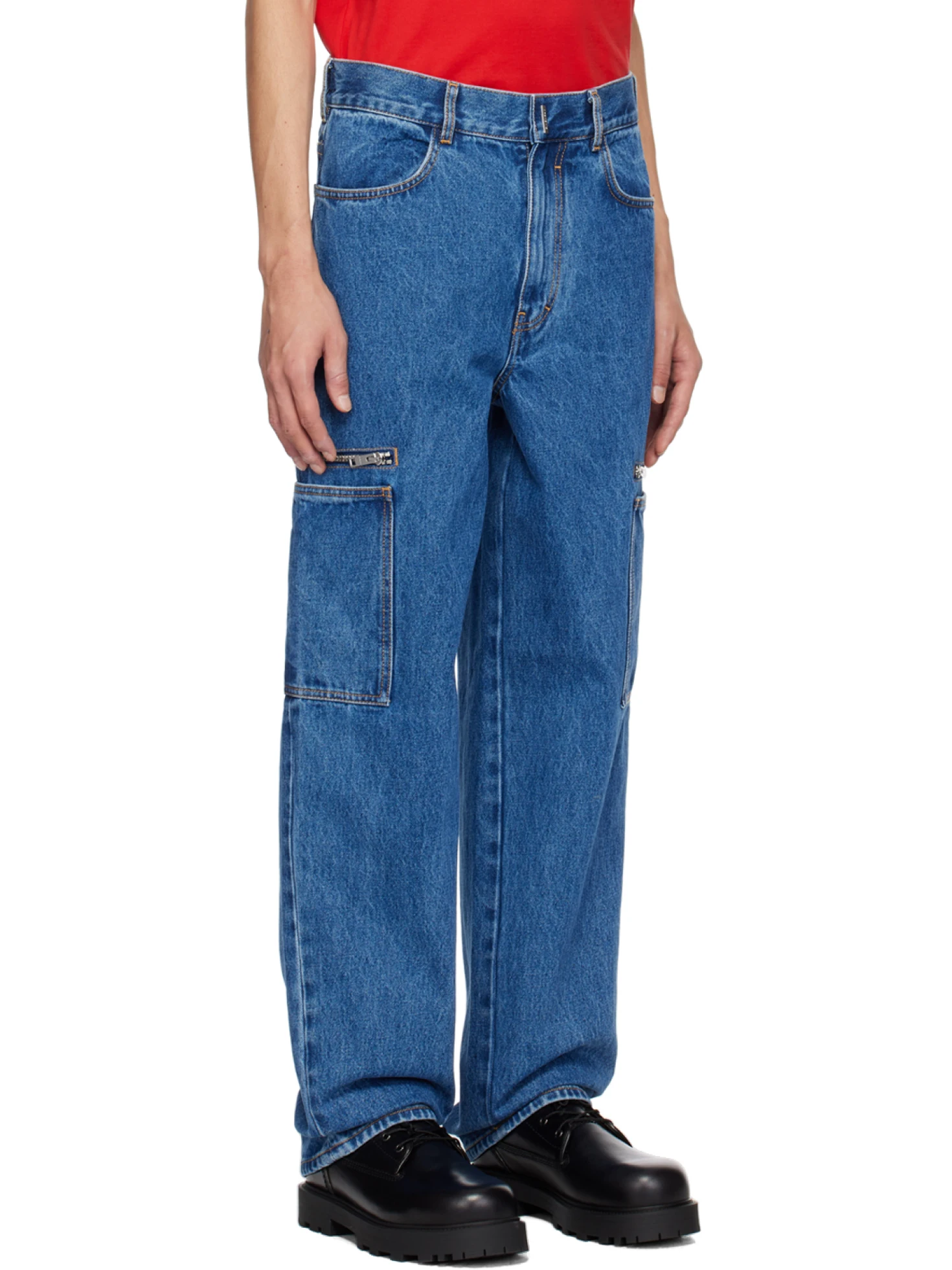 【関税&送料込】Givenchy Denim Cargo Jeans Givenchy Men's 4G Cargo Trousers | Neiman Marcus