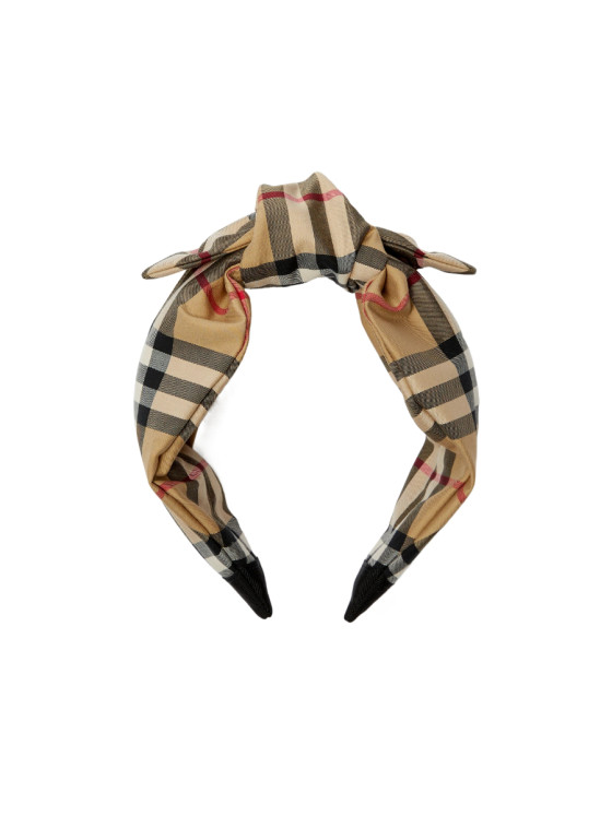 Image 1 of Burberry Kids Checked Knot-Detailed Headband