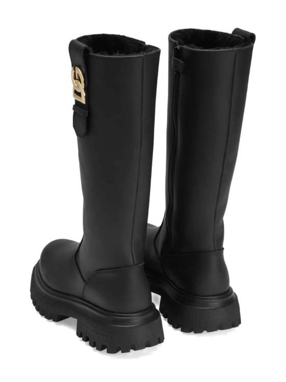 Image 2 of Dolce & Gabbana Kids Logo-Plaque Chunky-Sole Boots