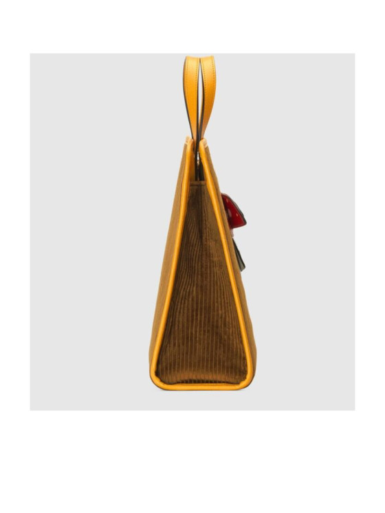 Image 4 of Gucci mushroom patch corduroy tote bag