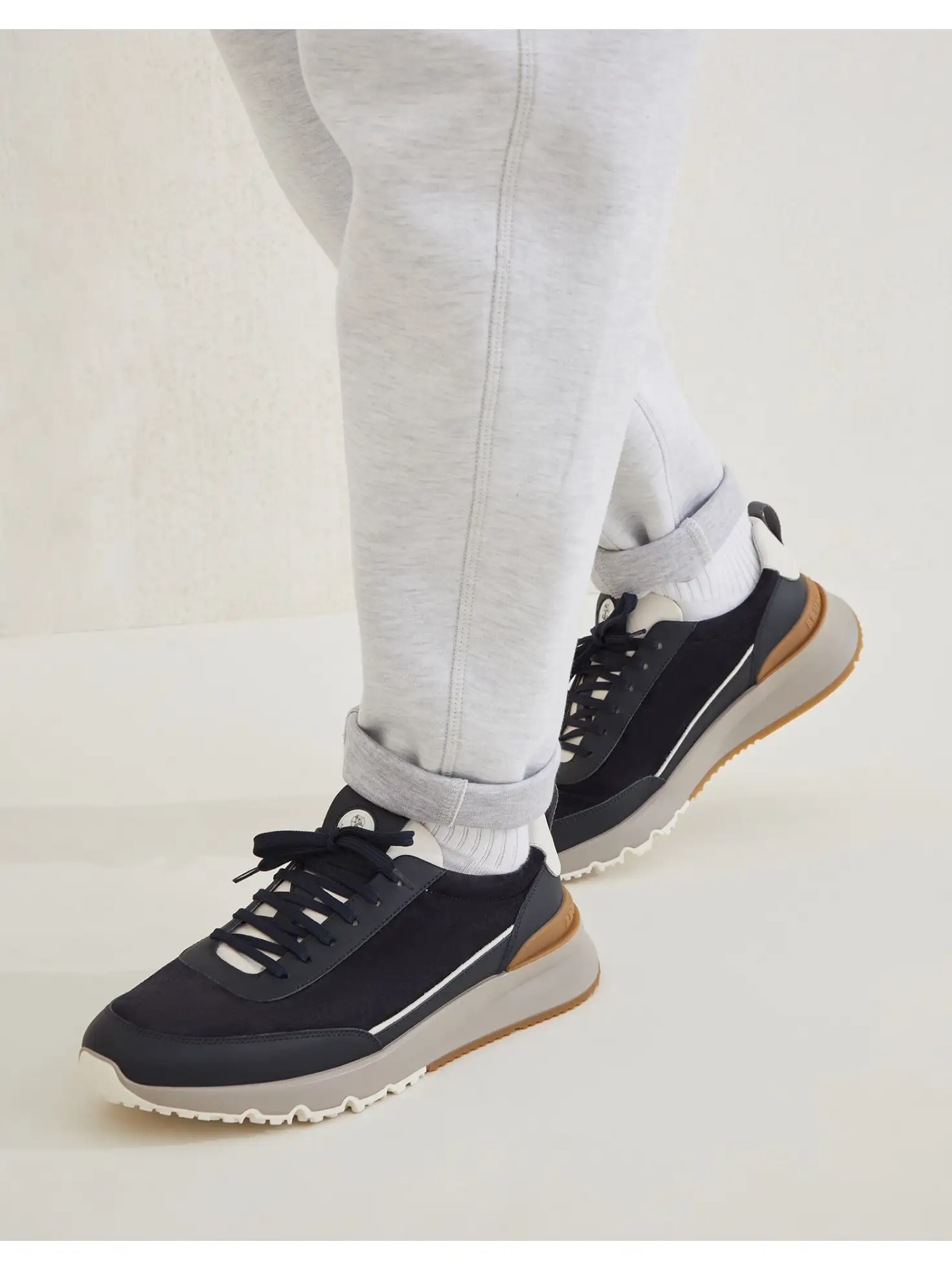 Brunello Cucinelli Logo Embossed Lace-Up Sneakers - SENSER