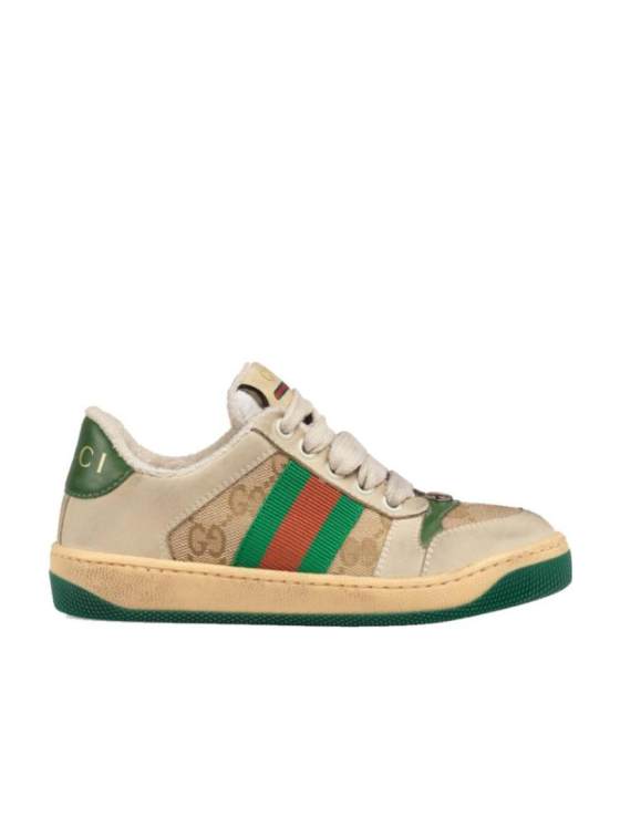 Image 1 of Gucci Kids Screener Lace-Up Sneakers